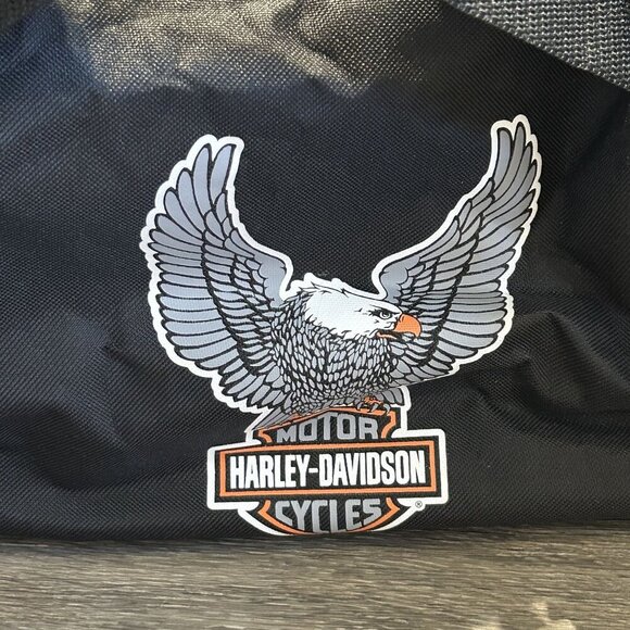 NWOT Genuine Harley Davidson Black Duffel Bag 21x10x10 Gym Travel Zip Closure - Picture 10 of 13